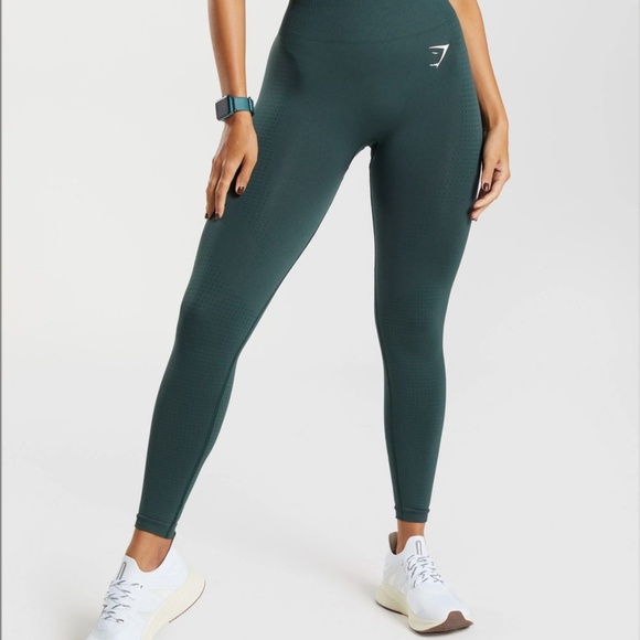 Gymshark Pants - GYMSHARK VITAL SEAMLESS 2.0 LEGGINGS - Small, Woodland Green Marl